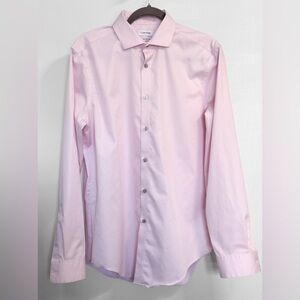 Calvin Klein Infinite Non-Iron Pink Slim Fit Dress Shirt 16 34/35
